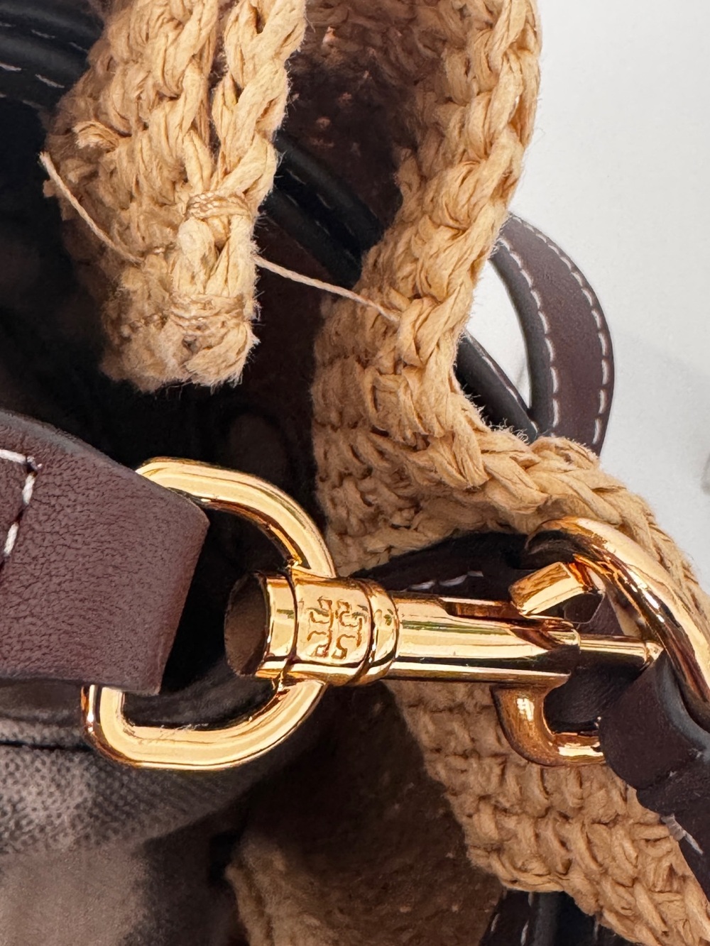 Tory Burch Romy Raffia Straw Bucket Bag - Picture 7 of 16